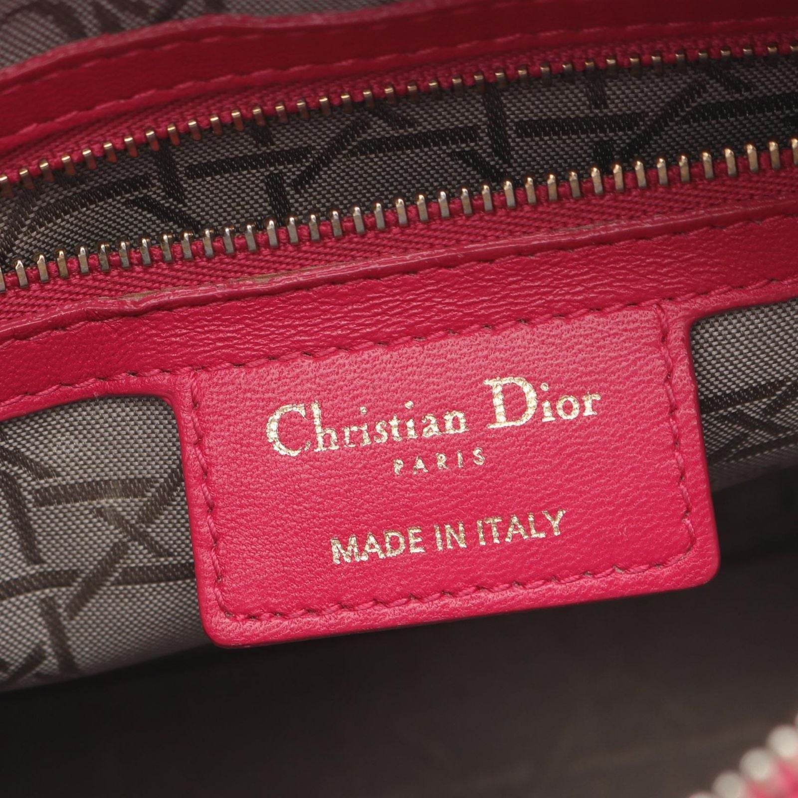 Dior Handbag Lady Dior Cannage Magenta Leather Lady Dior Cannage 2way Tote