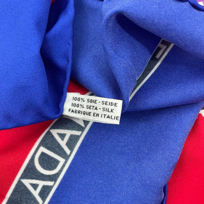 Chanel Scarf Silk Stamp Pattern Coco Mark Multicolor