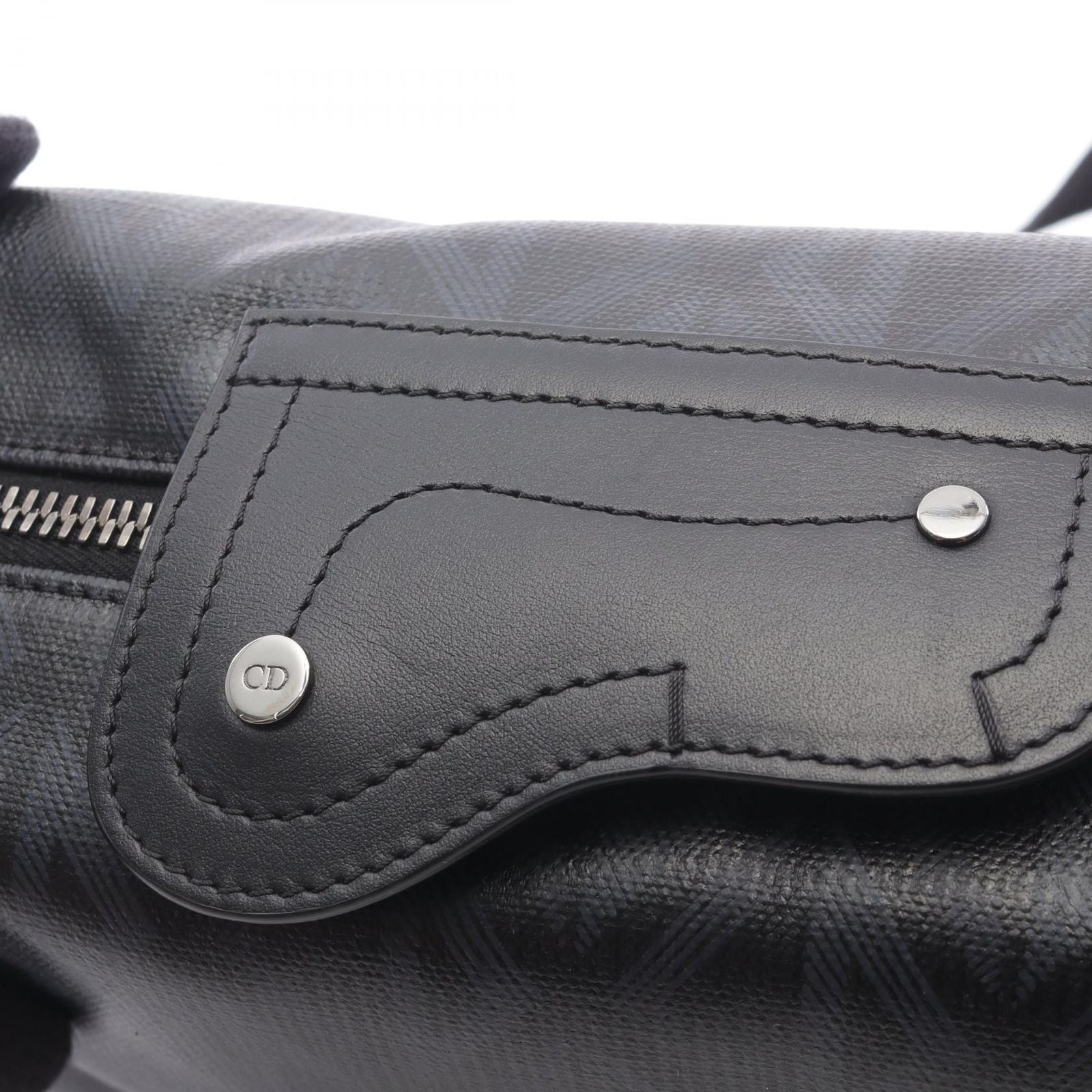 Dior Shoulder Bag CD Diamond Rango 22 1adpo249cdp Black PVC Coated Canvas