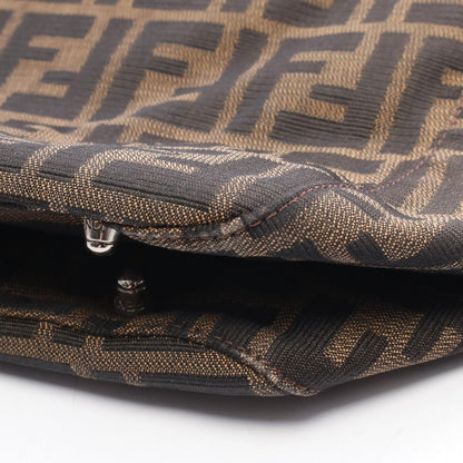 Fendi Tote Bag Zucca Black/khaki Canvas Leather Zucca Handbag Ladies B