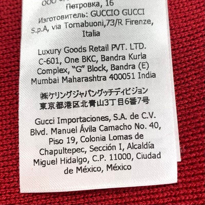 Gucci Cardigan Knit Jacket GG Jacquard Wool Red