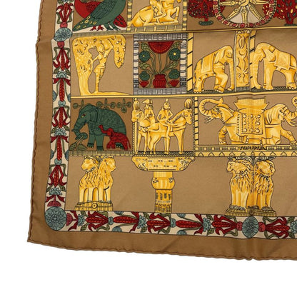 Hermes Scarf Silk Tower Torana Brown