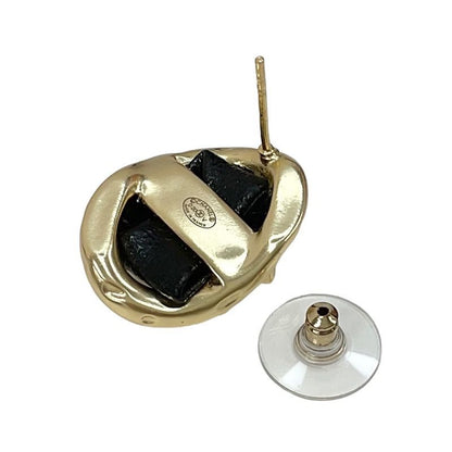 Chanel Earrings Earring Gold Black Coco Mark