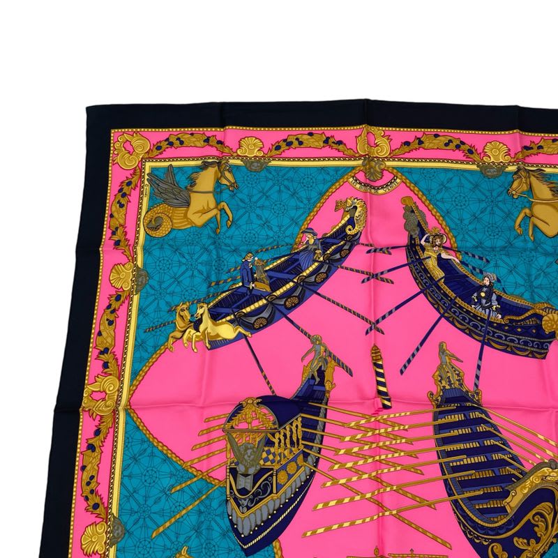 Hermes Scarf Silk Carre 90 LES BISS ONE Devenise The Sailor Of Venice Multicolor