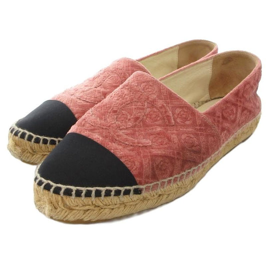 Chanel Coco Marc Espadrilles Slip-on Shoes Pile Floral Pink JS - GY18