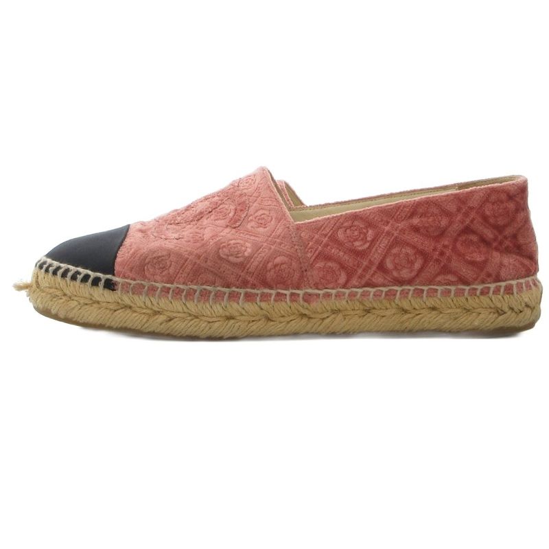 Chanel Coco Marc Espadrilles Slip-on Shoes Pile Floral Pink JS - GY18