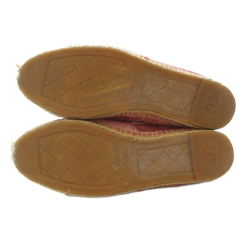 Chanel Coco Marc Espadrilles Slip-on Shoes Pile Floral Pink JS - GY18