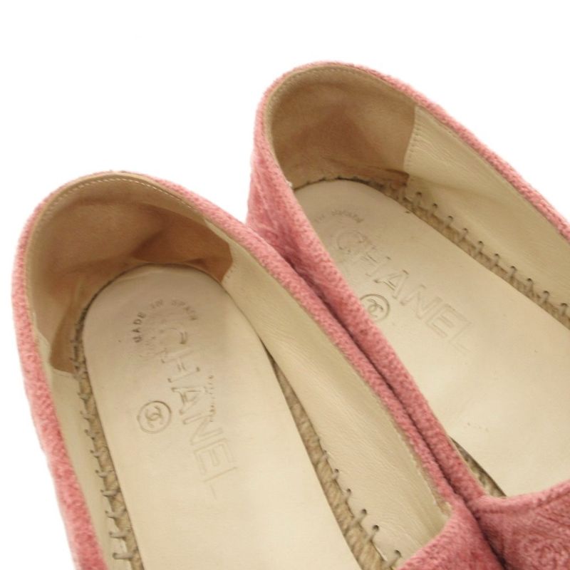 Chanel Coco Marc Espadrilles Slip-on Shoes Pile Floral Pink JS - GY18