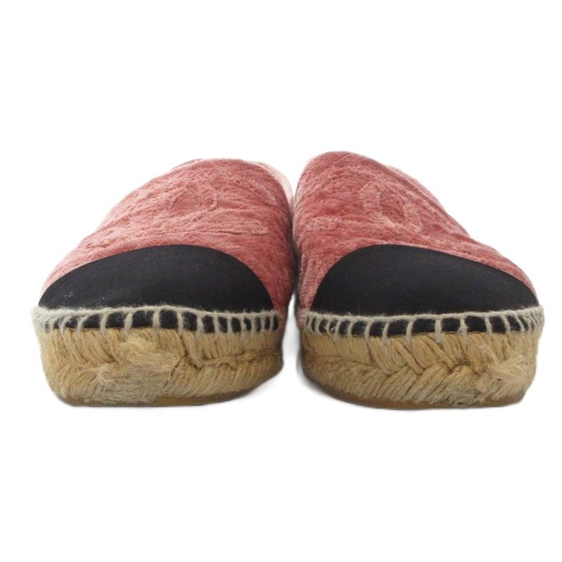 Chanel Coco Marc Espadrilles Slip-on Shoes Pile Floral Pink JS - GY18