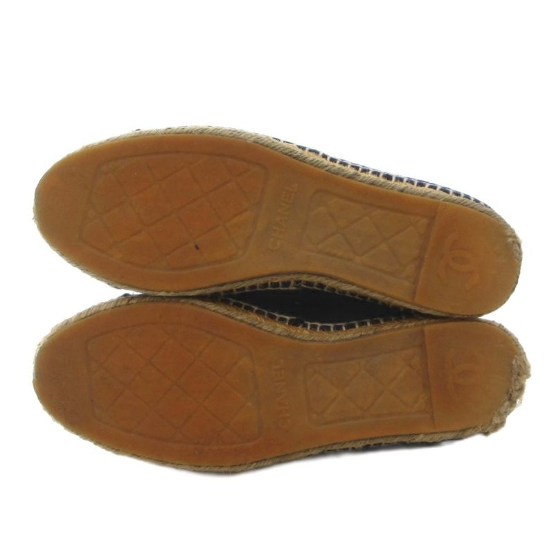 Chanel Coco Marc Espadrilles Slip-on Shoes Melton Navy Navy Navy JS - GY18