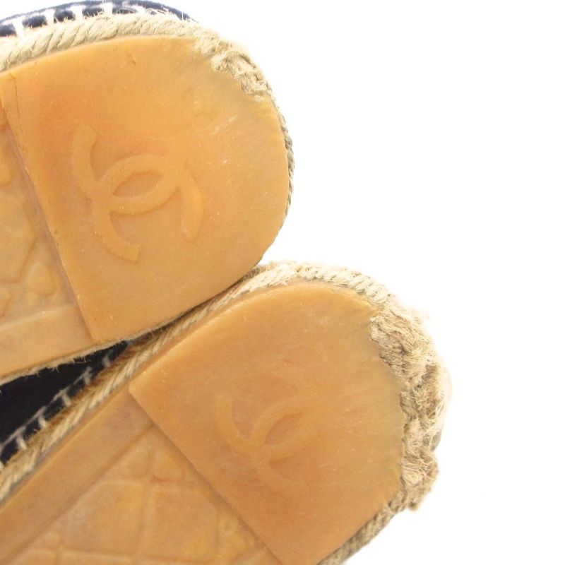 Chanel Coco Marc Espadrilles Slip-on Shoes Melton Navy Navy Navy JS - GY18