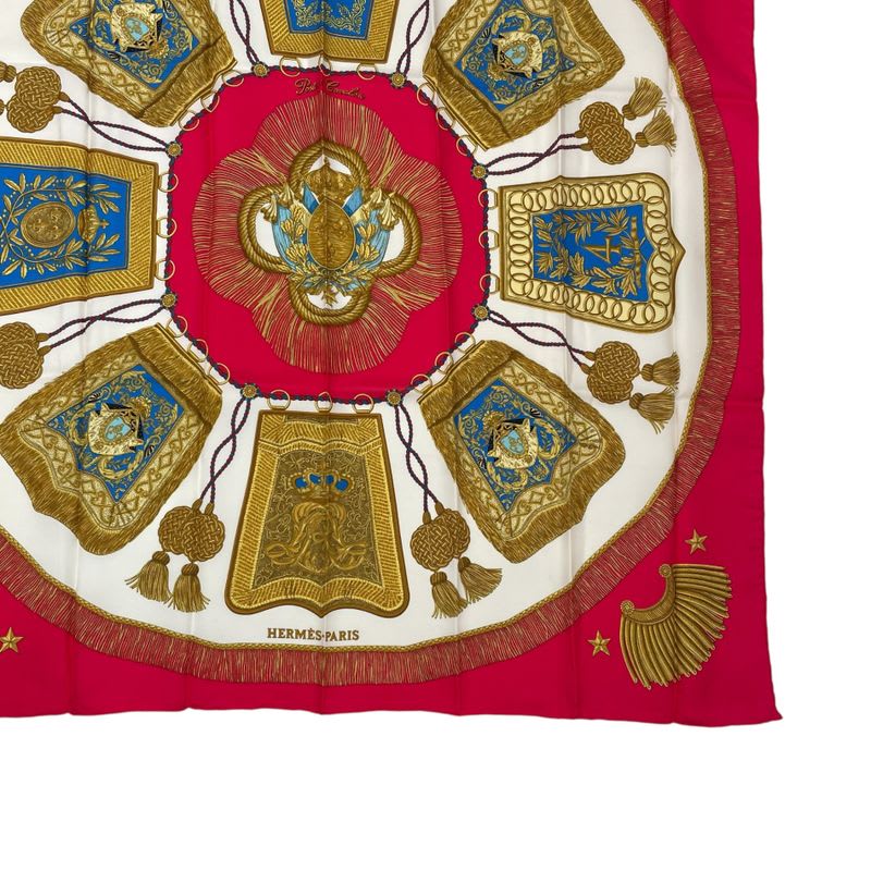 Hermes Carre 90 Scarf Silk Saber Decorative Bag Poste Et Cavalerie Red