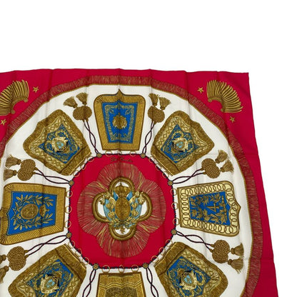 Hermes Carre 90 Scarf Silk Saber Decorative Bag Poste Et Cavalerie Red