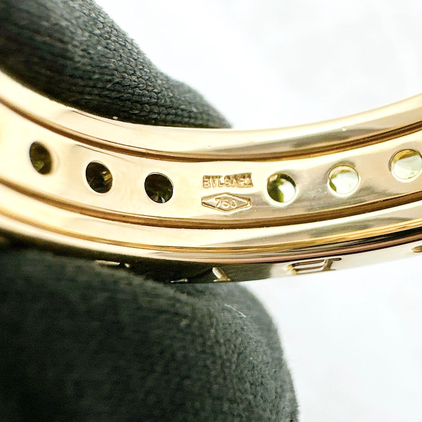 Bvlgari B-Zero1 Peridot Yellow Gold Ring 52 Approximately