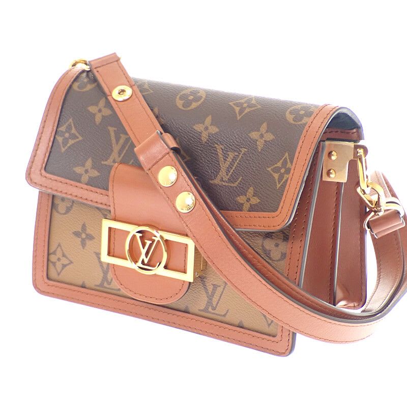 Louis Vuitton Dauphine Mini Monogram Shoulder Bag Canvas Brown