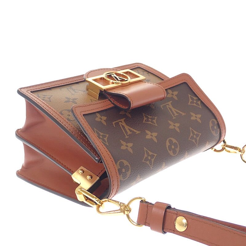 Louis Vuitton Dauphine Mini Monogram Shoulder Bag Canvas Brown