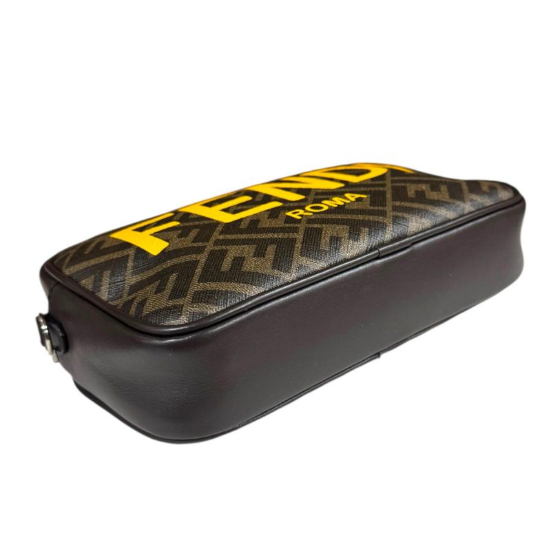 Fendi Camera Case Medium Zucca Shoulder Bag Fabric 7m0286 AJJ4 Brown Men's