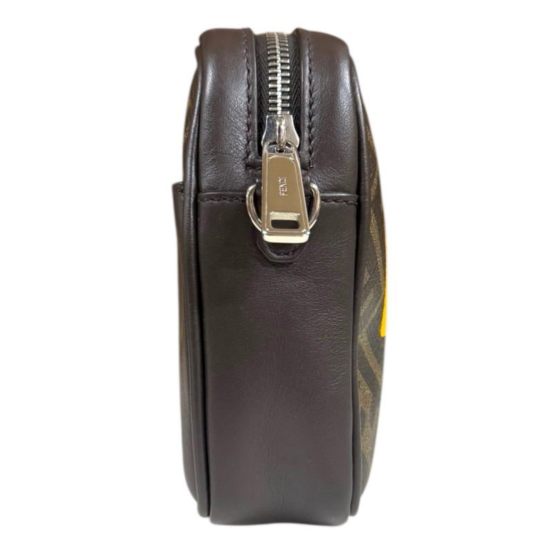 Fendi Camera Case Medium Zucca Shoulder Bag Fabric 7m0286 AJJ4 Brown Men's