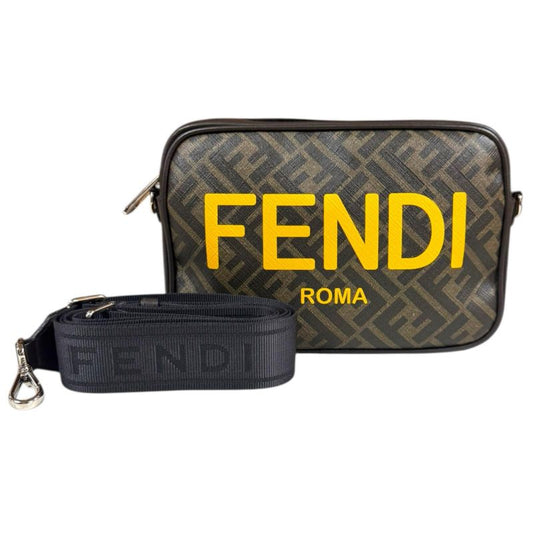 Fendi Camera Case Medium Zucca Shoulder Bag Fabric 7m0286 AJJ4 Brown Men's