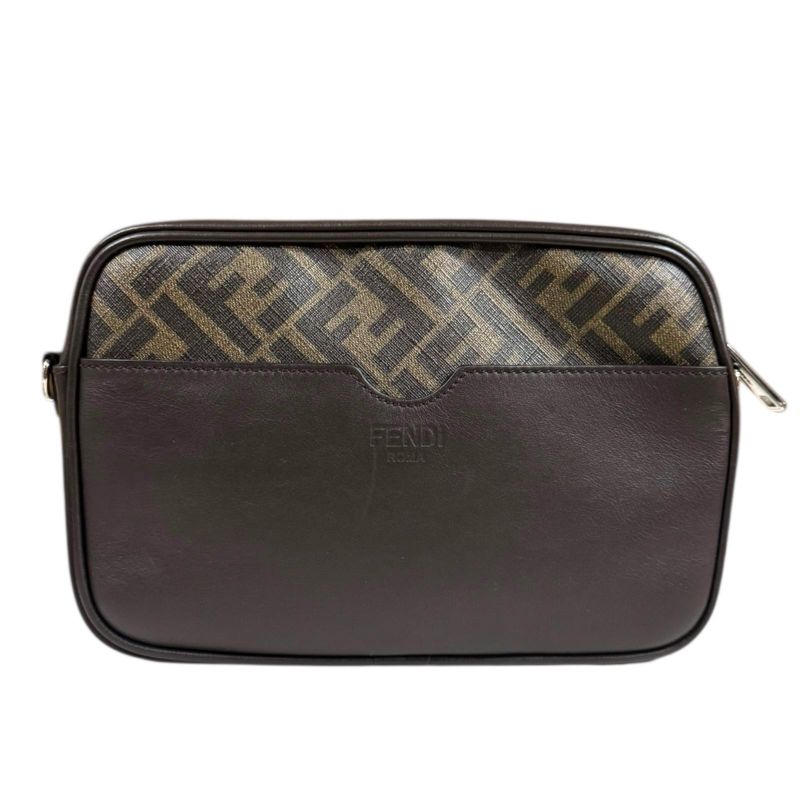 Fendi Camera Case Medium Zucca Shoulder Bag Fabric 7m0286 AJJ4 Brown Men's