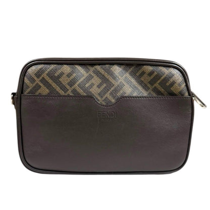 Fendi Camera Case Medium Zucca Shoulder Bag Fabric 7m0286 AJJ4 Brown Men's