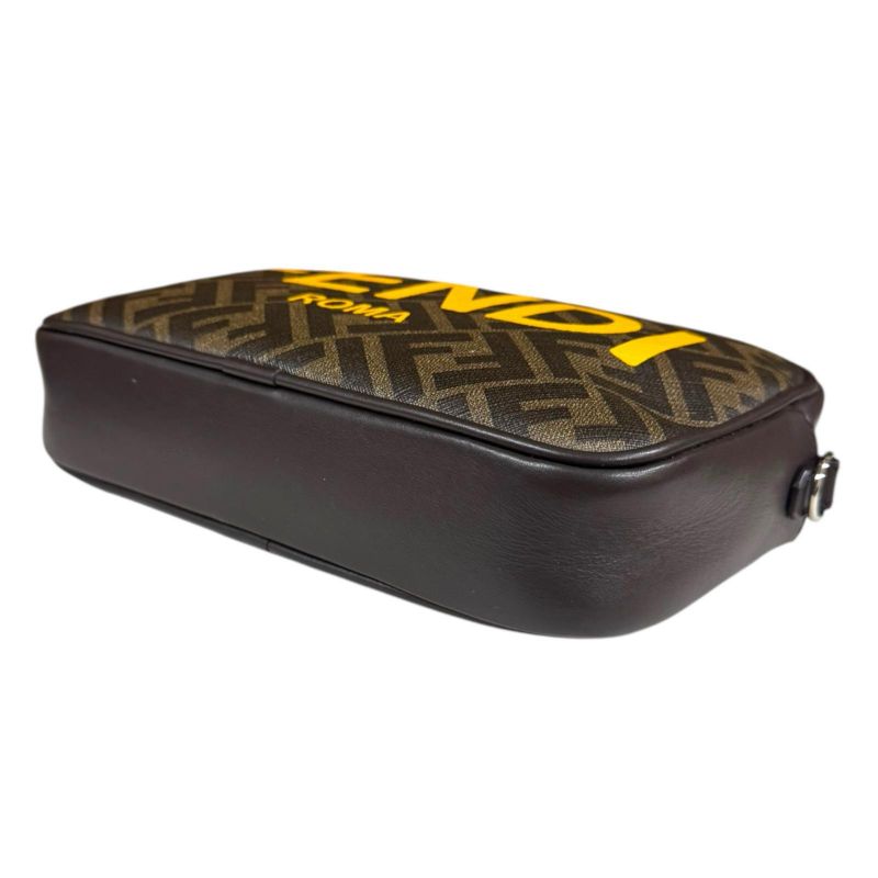 Fendi Camera Case Medium Zucca Shoulder Bag Fabric 7m0286 AJJ4 Brown Men's
