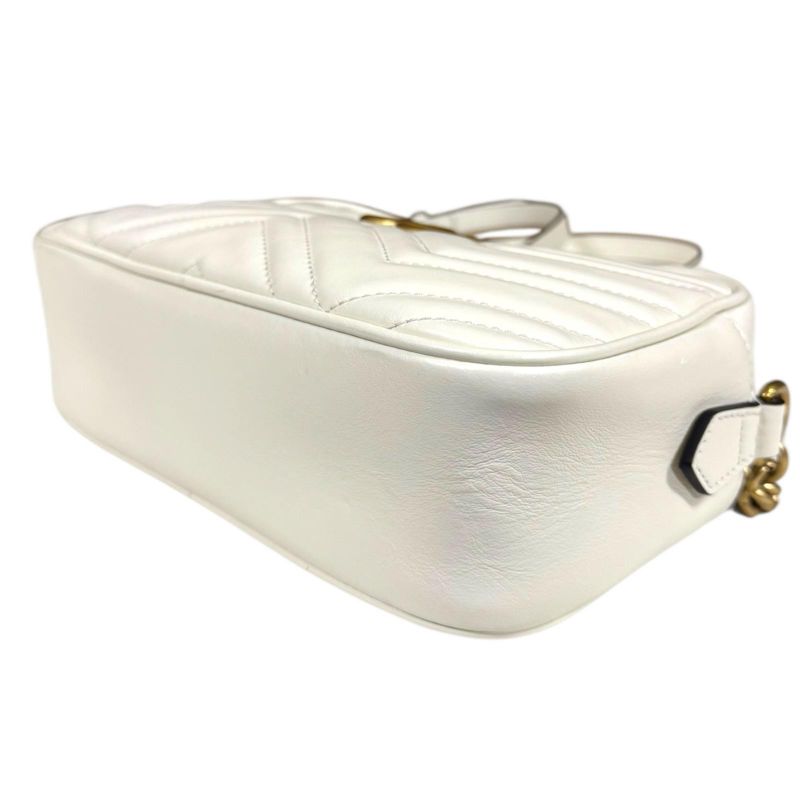 Gucci Ggmarmont Shoulder Bag Leather 447632 White Women's Gucci Used Gucci