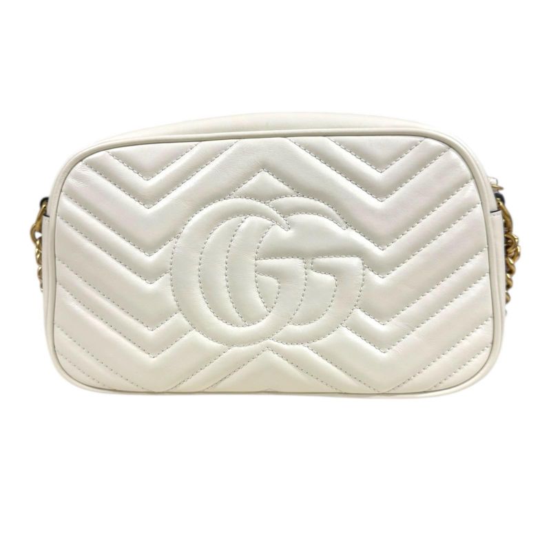 Gucci Ggmarmont Shoulder Bag Leather 447632 White Women's Gucci Used Gucci