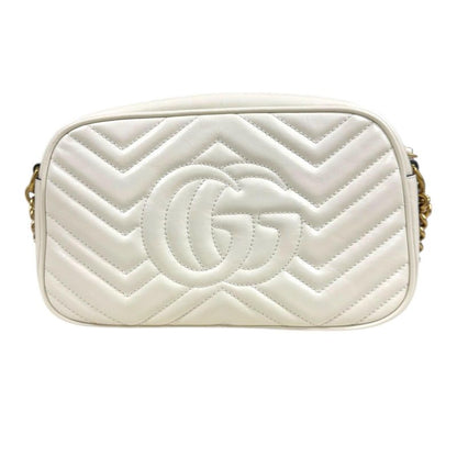 Gucci Ggmarmont Shoulder Bag Leather 447632 White Women's Gucci Used Gucci