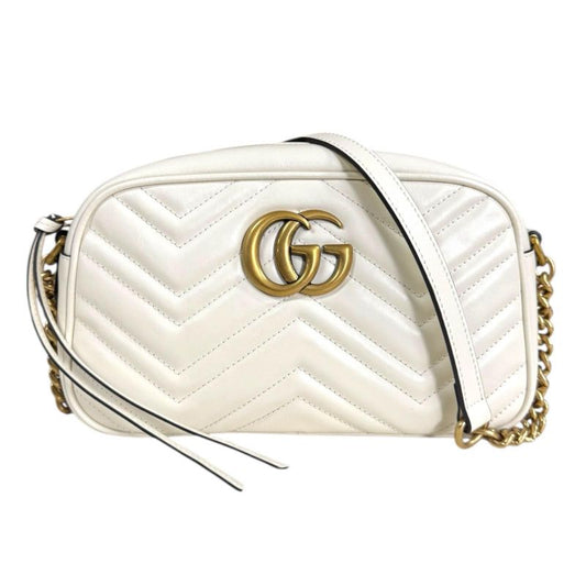 Gucci Ggmarmont Shoulder Bag Leather 447632 White Women's Gucci Used Gucci