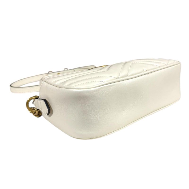 Gucci Ggmarmont Shoulder Bag Leather 447632 White Women's Gucci Used Gucci