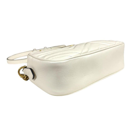 Gucci Ggmarmont Shoulder Bag Leather 447632 White Women's Gucci Used Gucci
