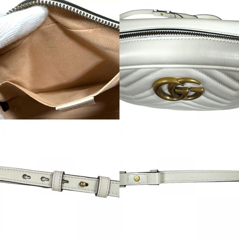 Gucci Ggmarmont Shoulder Bag Leather 447632 White Women's Gucci Used Gucci