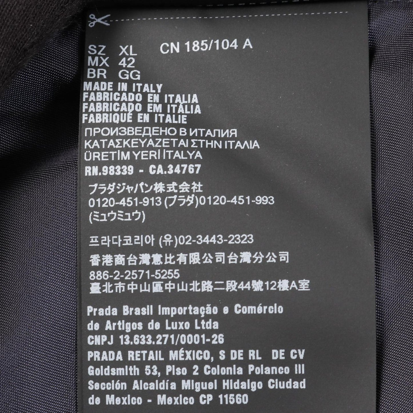 Prada Triangle Logo Oversize Vintage Process Ing Filling White Other Jacket