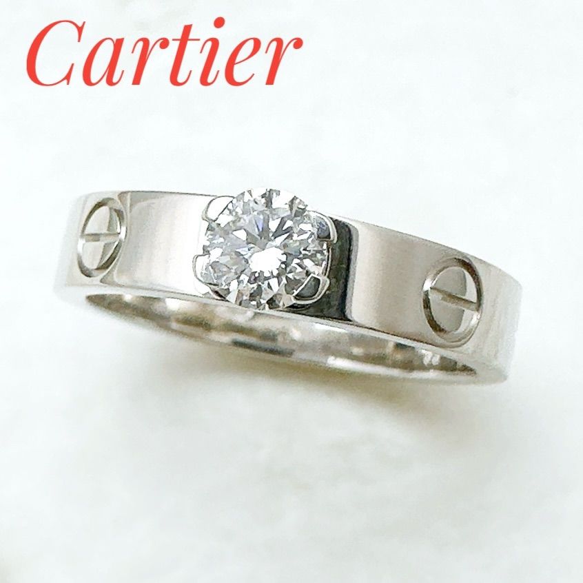 Cartier Mini Love Diamond 0.23ct White Togo Old Ring 47