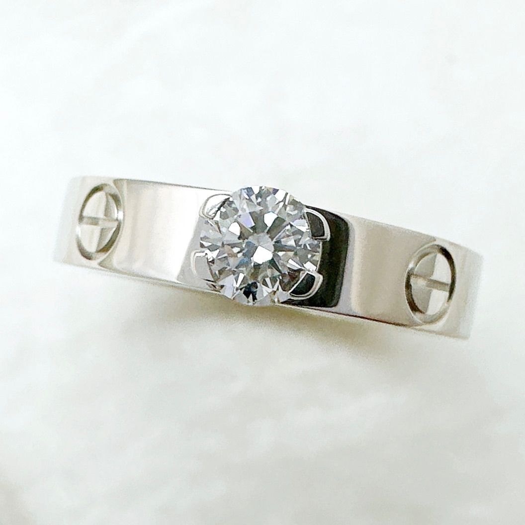 Cartier Mini Love Diamond 0.23ct White Togo Old Ring 47