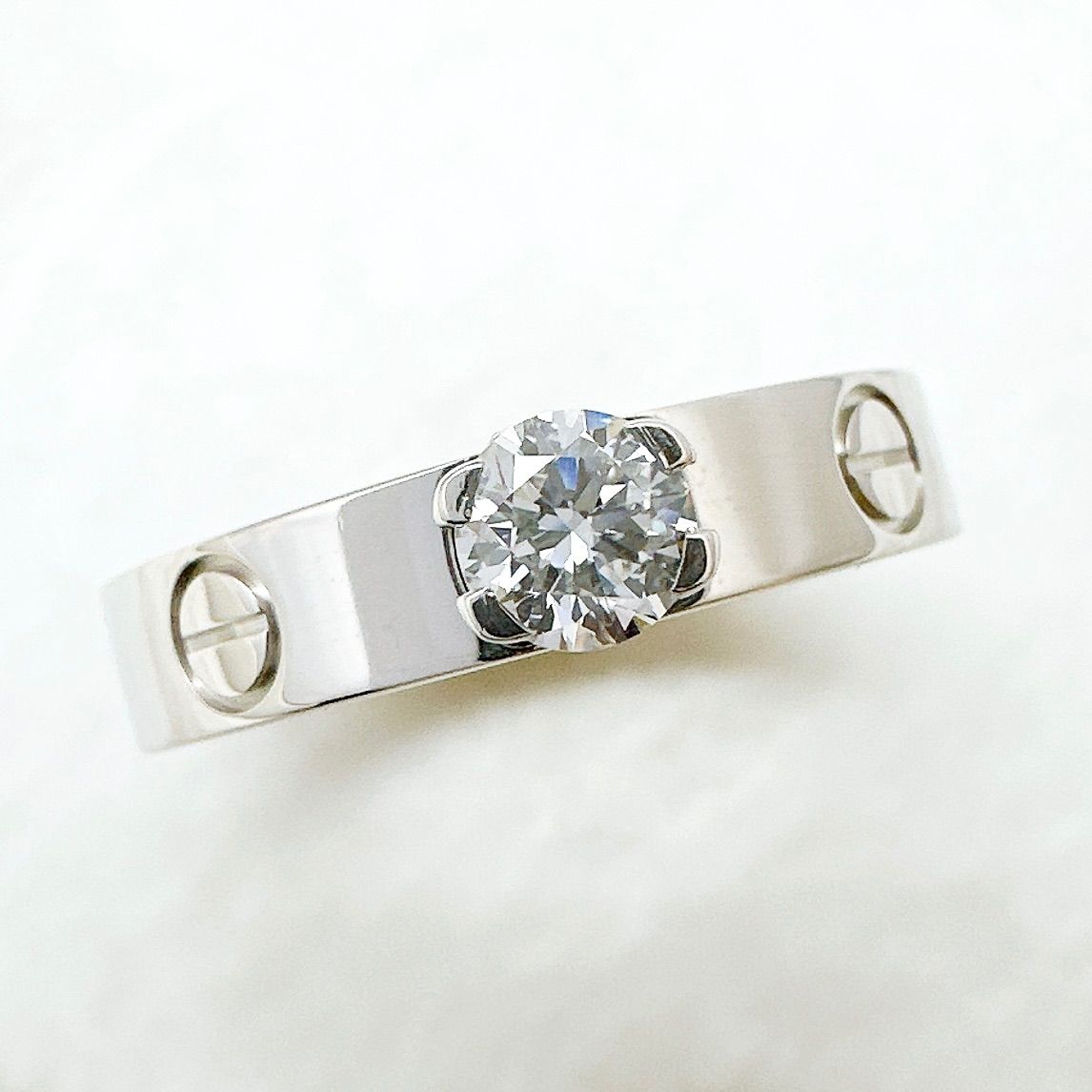 Cartier Mini Love Diamond 0.23ct White Togo Old Ring 47