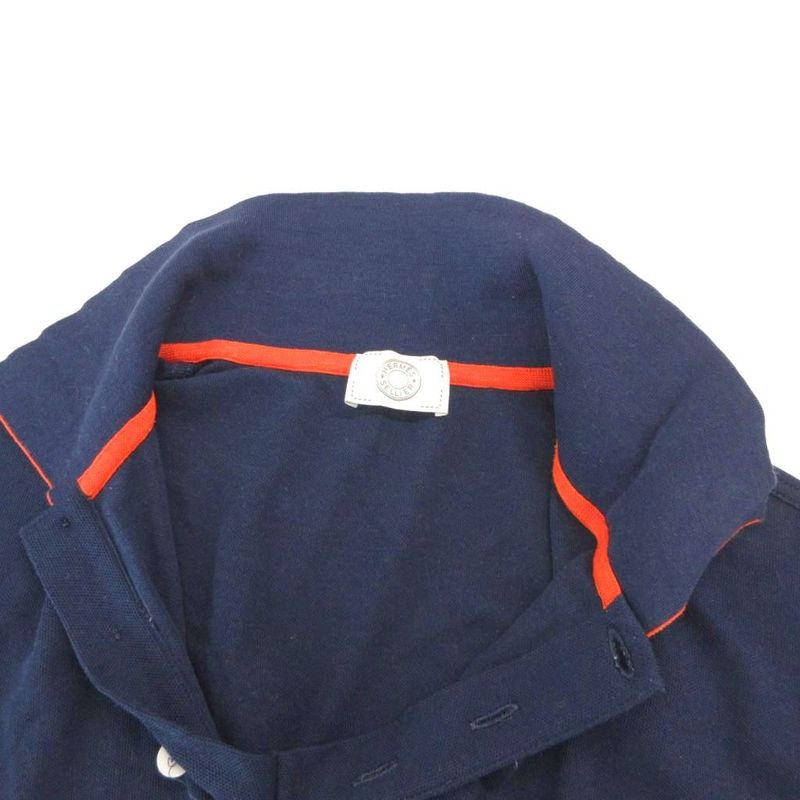 Hermes Serie polo shirt Dubourges short sleeves M navy blue Navy UO - GY18