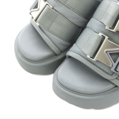 Bottega Veneta Flash Sandals Heel Nylon Leather 36 Light Blue Light Blue AN16
