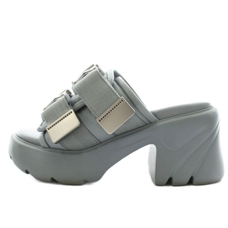 Bottega Veneta Flash Sandals Heel Nylon Leather 36 Light Blue Light Blue AN16