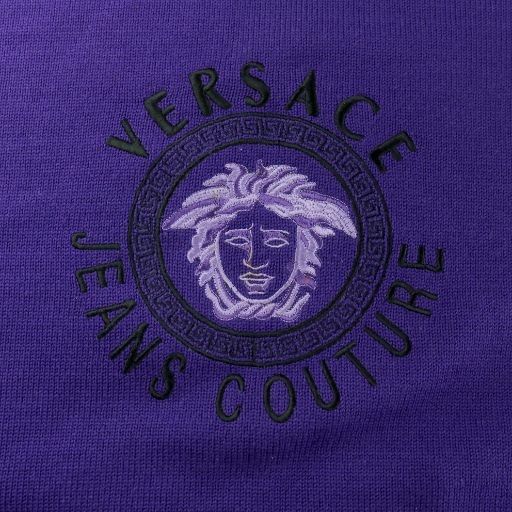 Versace Jeans Versace Jeans Couture Vintage Medusa Knit Sweater Long Sleeve Mid Gauge Thick Embroidered Purple Purple Black
