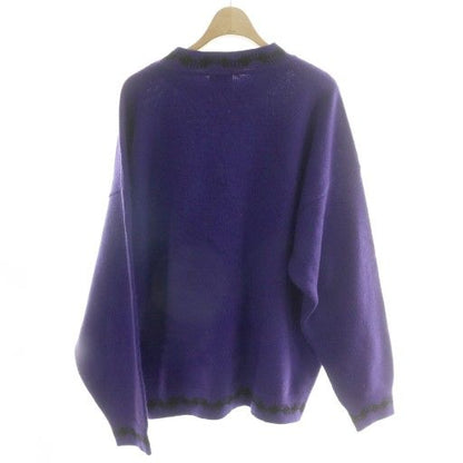 Versace Jeans Versace Jeans Couture Vintage Medusa Knit Sweater Long Sleeve Mid Gauge Thick Embroidered Purple Purple Black