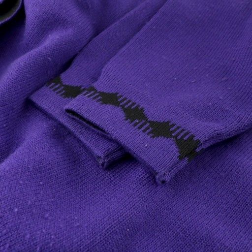 Versace Jeans Versace Jeans Couture Vintage Medusa Knit Sweater Long Sleeve Mid Gauge Thick Embroidered Purple Purple Black