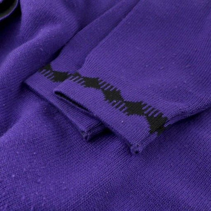 Versace Jeans Versace Jeans Couture Vintage Medusa Knit Sweater Long Sleeve Mid Gauge Thick Embroidered Purple Purple Black
