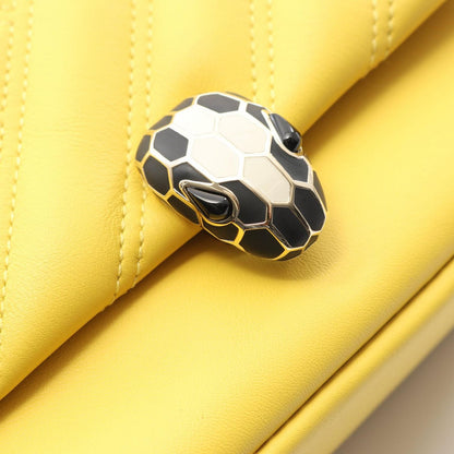 Bvlgari Shoulder Bag Serpenti Cabochon Yellow Leather Serpenti Cabochon Chain