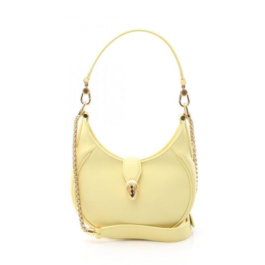 Bvlgari Handbag Serpenti Ellipse Yellow Leather Serpenti Ellipse Shoulder Bag