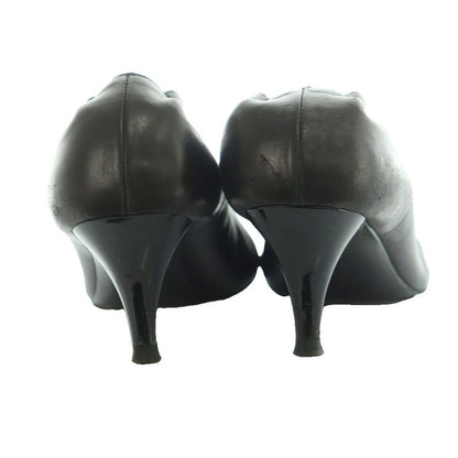 Chanel Ballet Shoes Round Toe Leather Coco Mark 35 22.0cm (8.66in) Black Black MI - OS