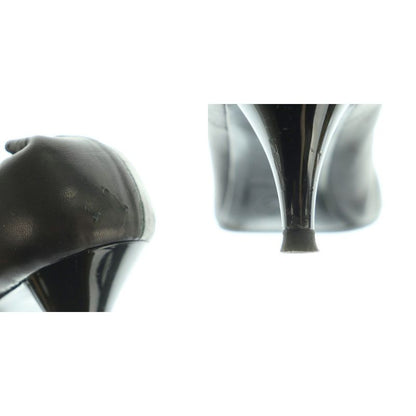 Chanel Ballet Shoes Round Toe Leather Coco Mark 35 22.0cm (8.66in) Black Black MI - OS