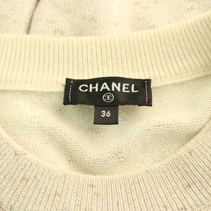 Chanel P62886k48477 Cashmere Logo Knit Sweater Long Sleeve Cashmere Blend 36
