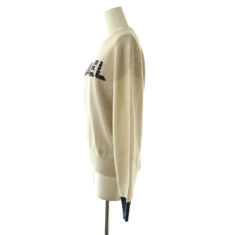 Chanel P62886k48477 Cashmere Logo Knit Sweater Long Sleeve Cashmere Blend 36